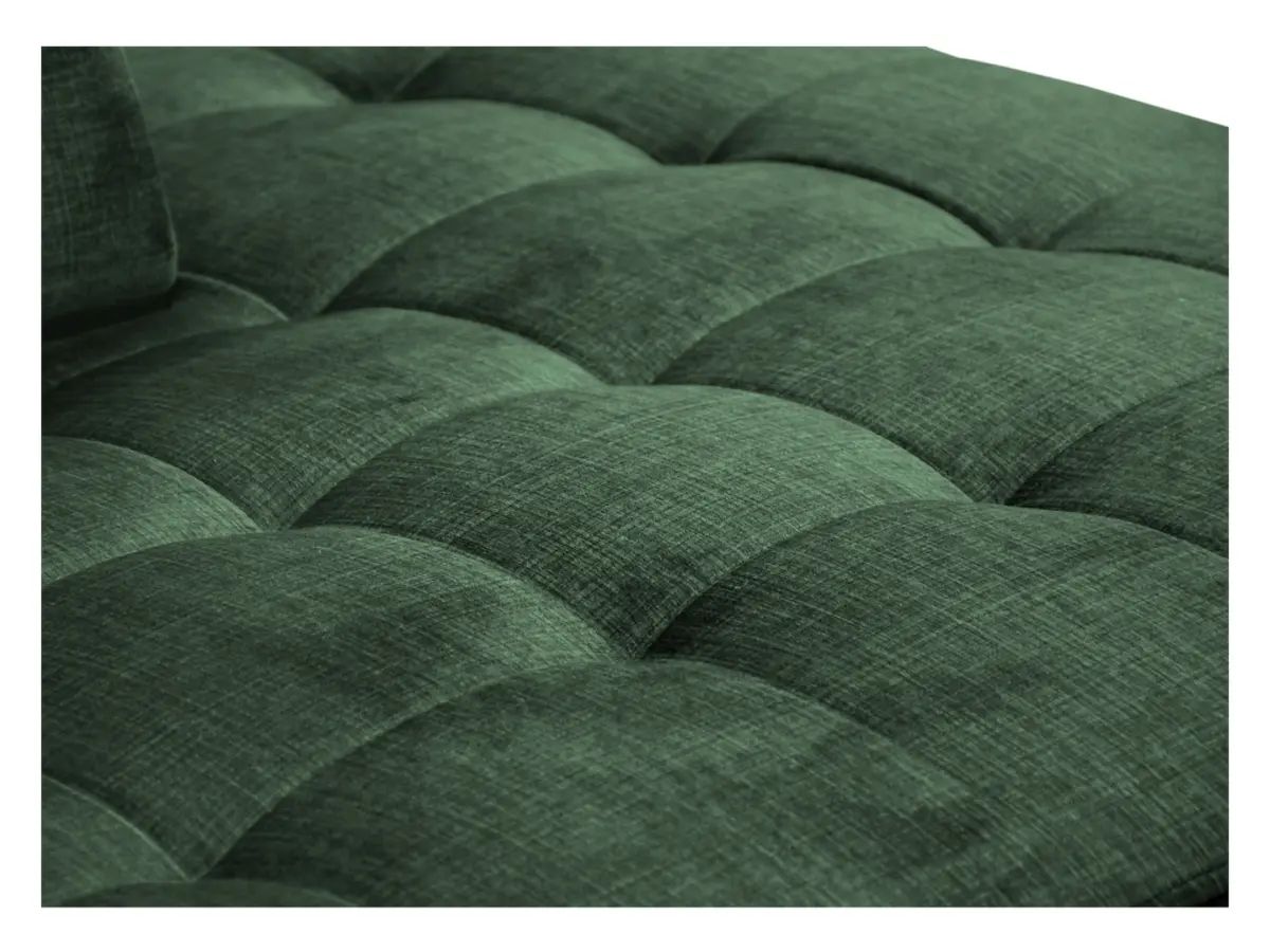 Sofá de esquina derecho Aragon convertible con reposacabezas y asiento ajustable verde