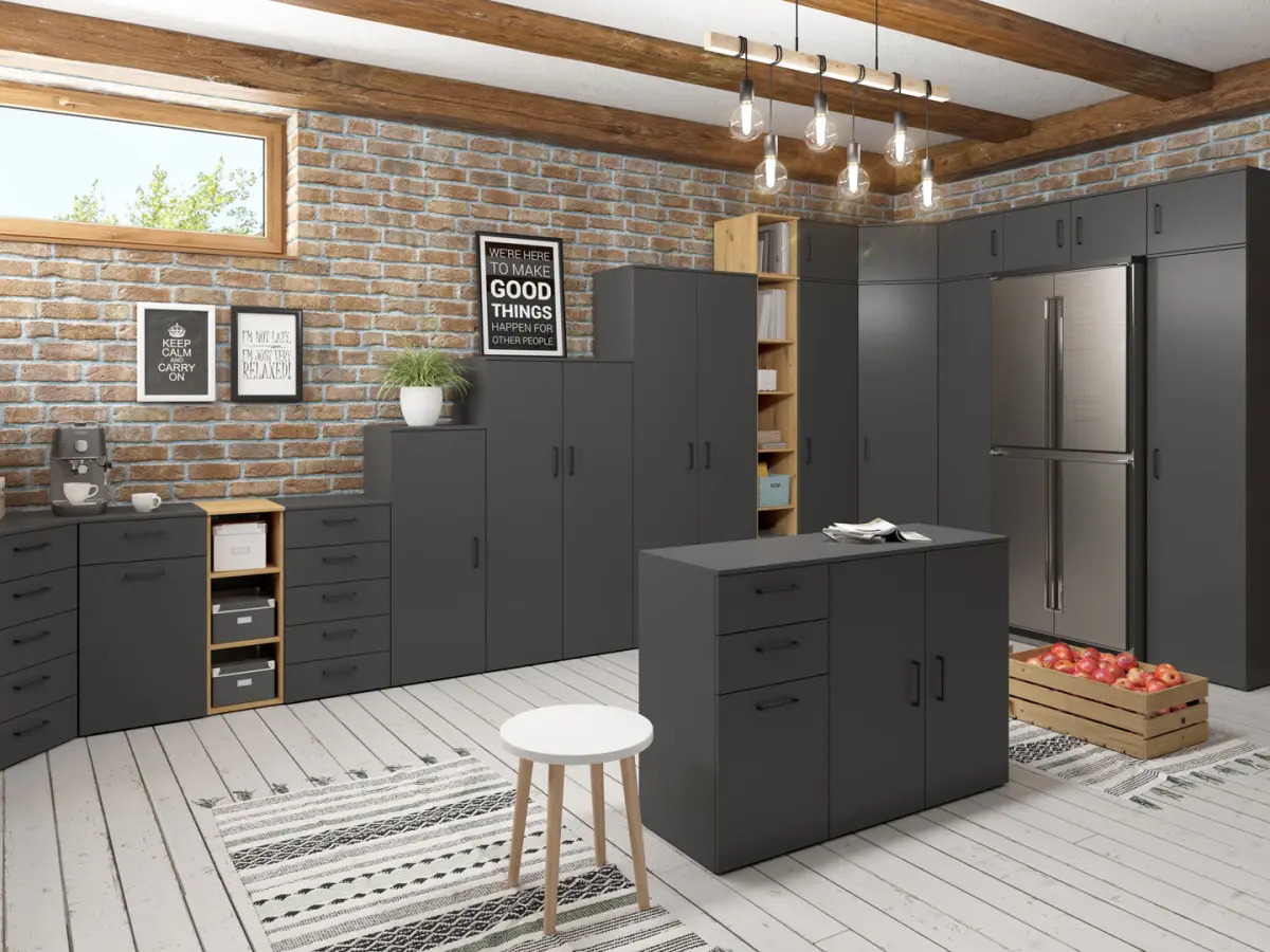 Komoda MultiDo 120 cm z 3 drzwiami i 2 szufladami atelier jasny