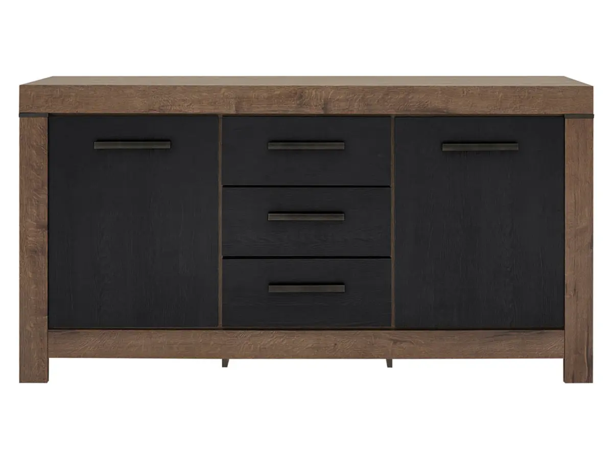 Комод Balin 160 см з 2 дверцятами та 3 шухлядами дуб монастирський/дуб чорний