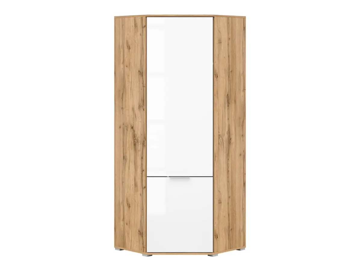 Armario de esquina Zele 78x78 cm roble wotan/blanco brillo