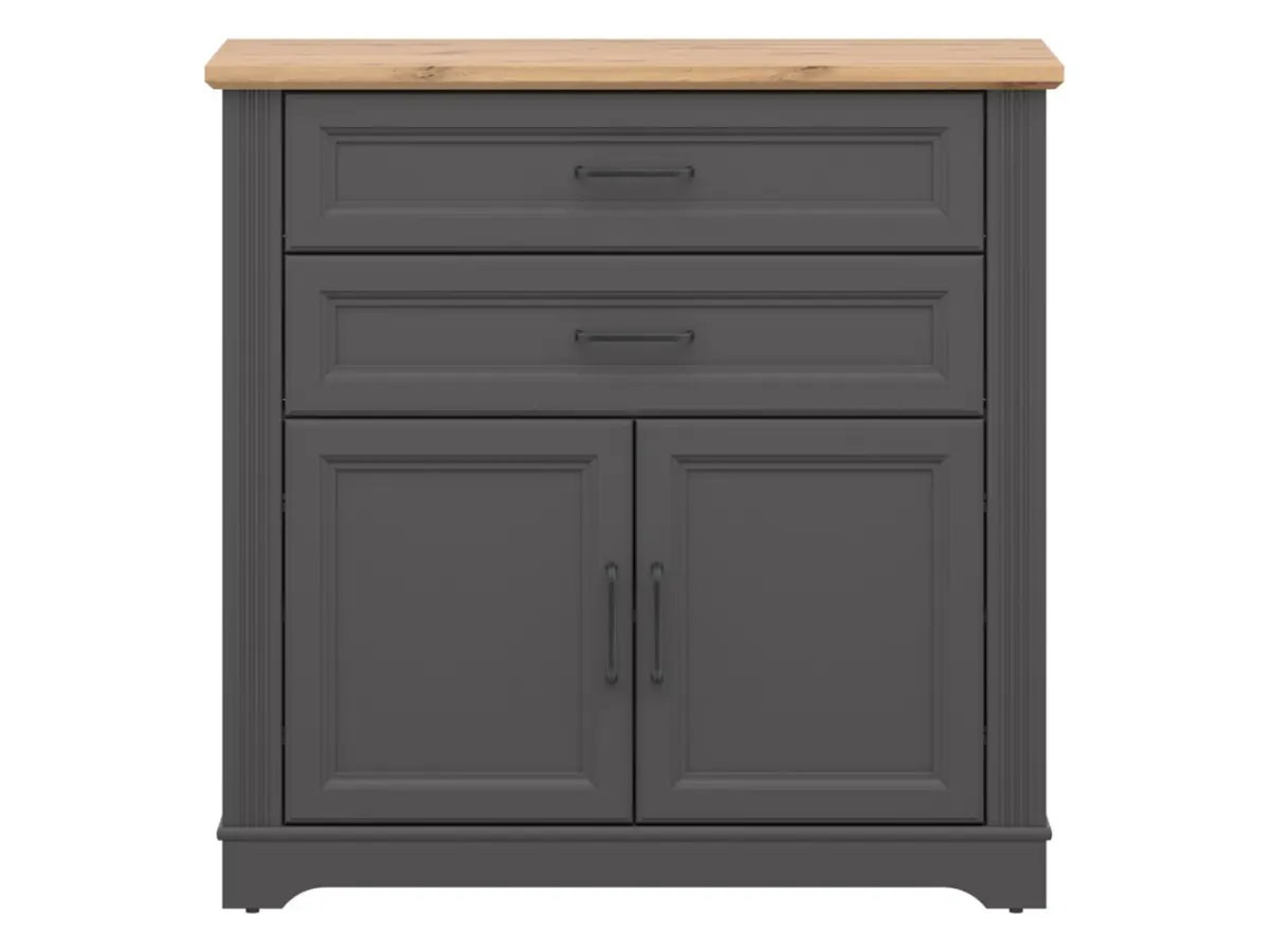 Cómoda Tolmin 100 cm con 2 puertas y cajones grafito/roble artisan