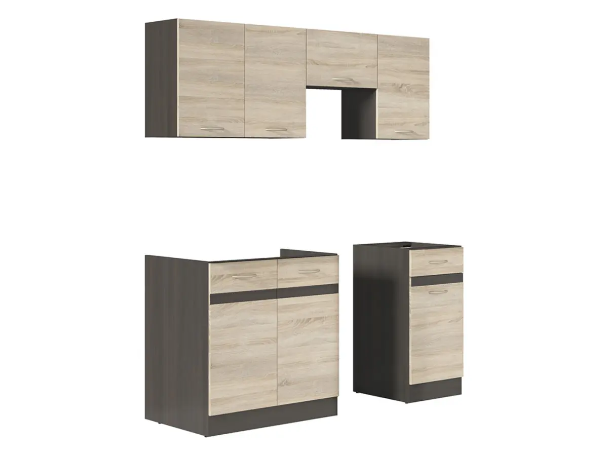 Conjunto de cocina Junona Line 170 cm roble sonoma con encimera