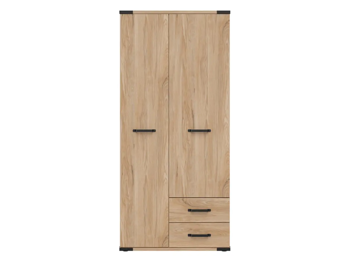 Armario de dos puertas Lara 90 cm con cajones fresno belarus