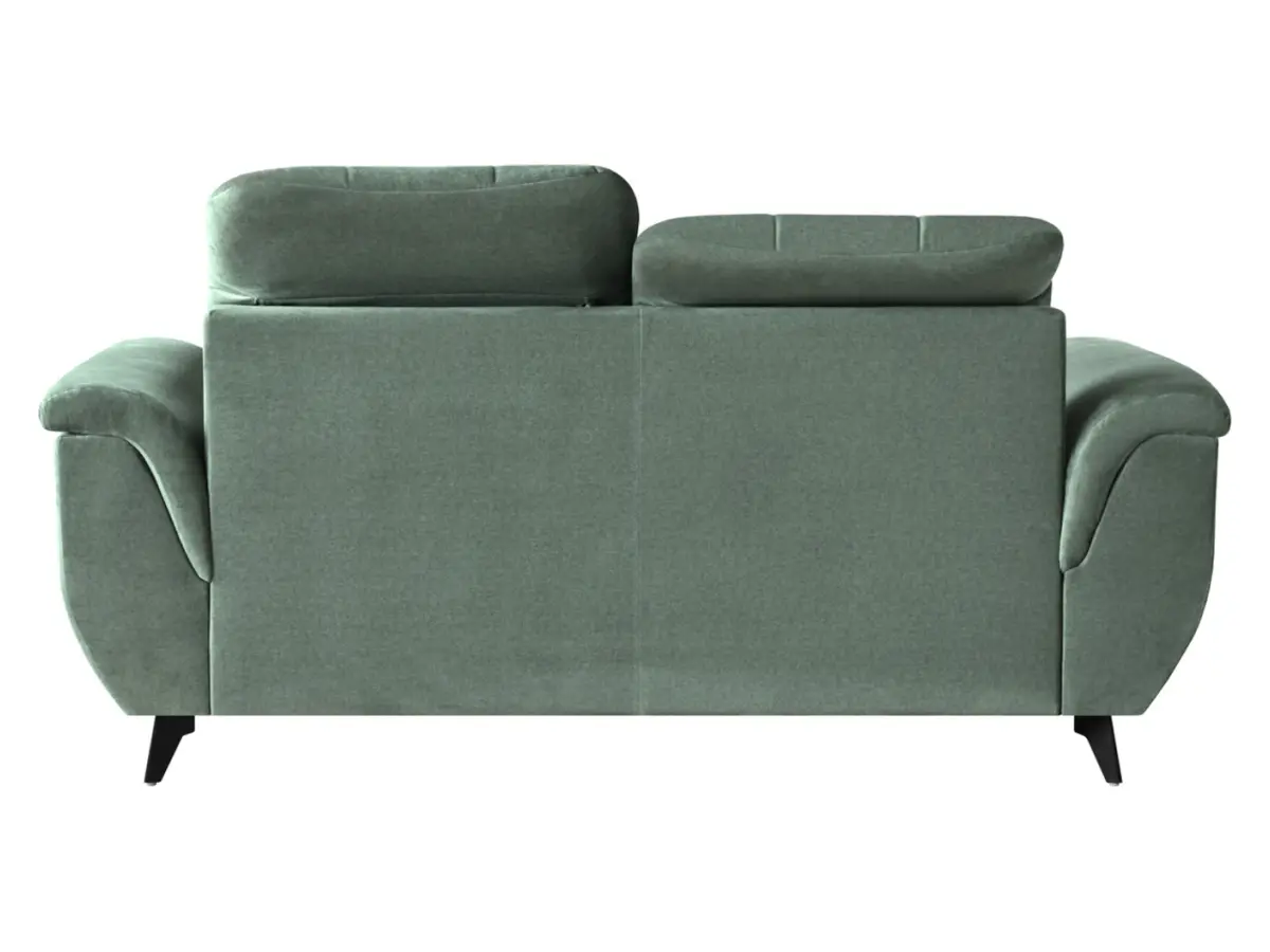 Sofá de dos plazas Doria con arcón de terciopelo verde