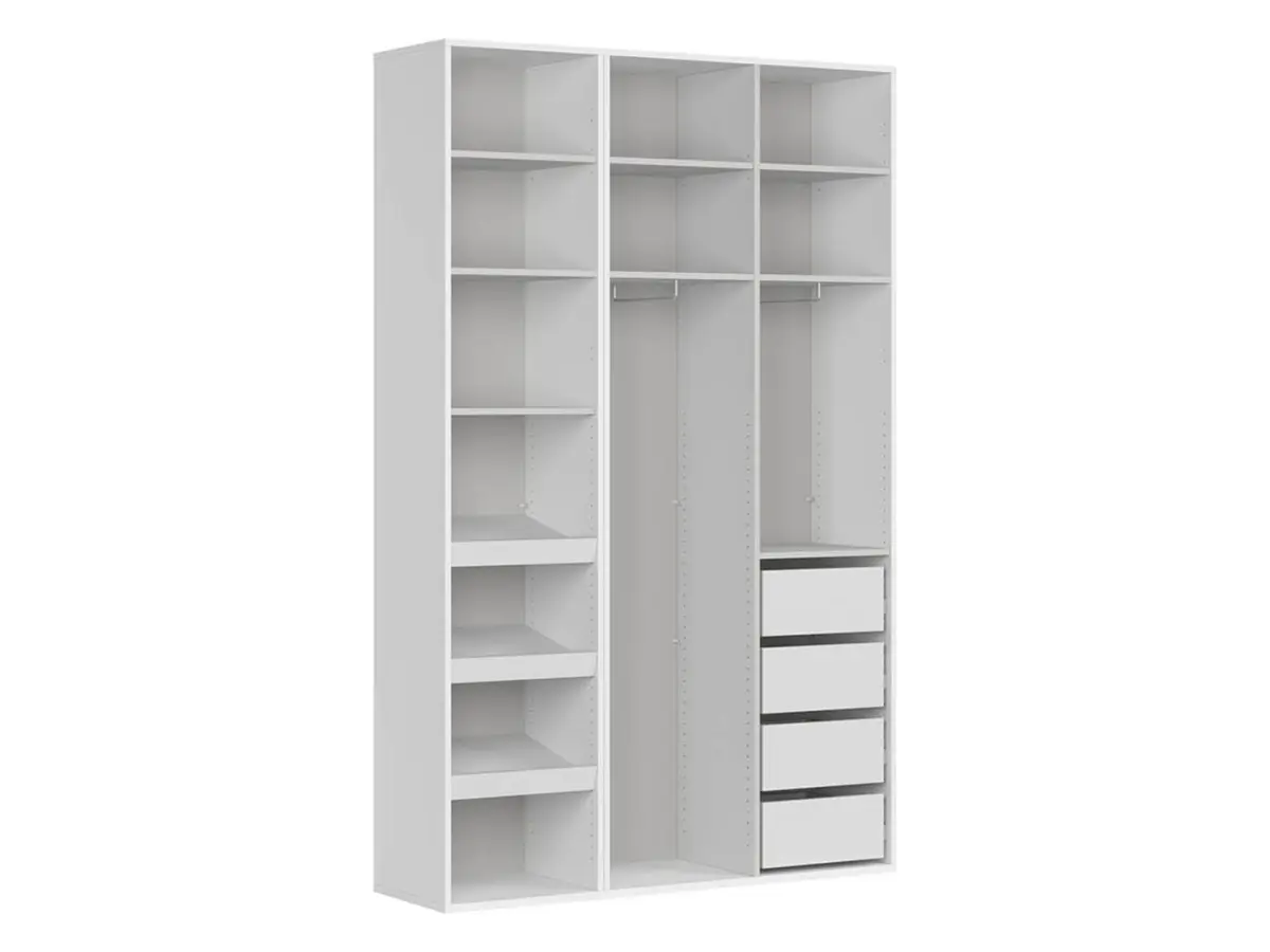 Armario modular Flex 150 cm con puertas y espejo blanco