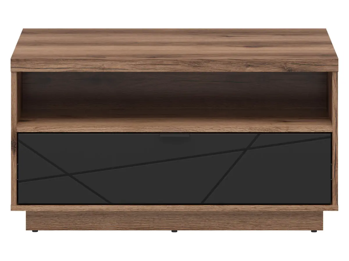 Журнальный стол Forn 90x60 с ящиком дуб делано темный/черный мат