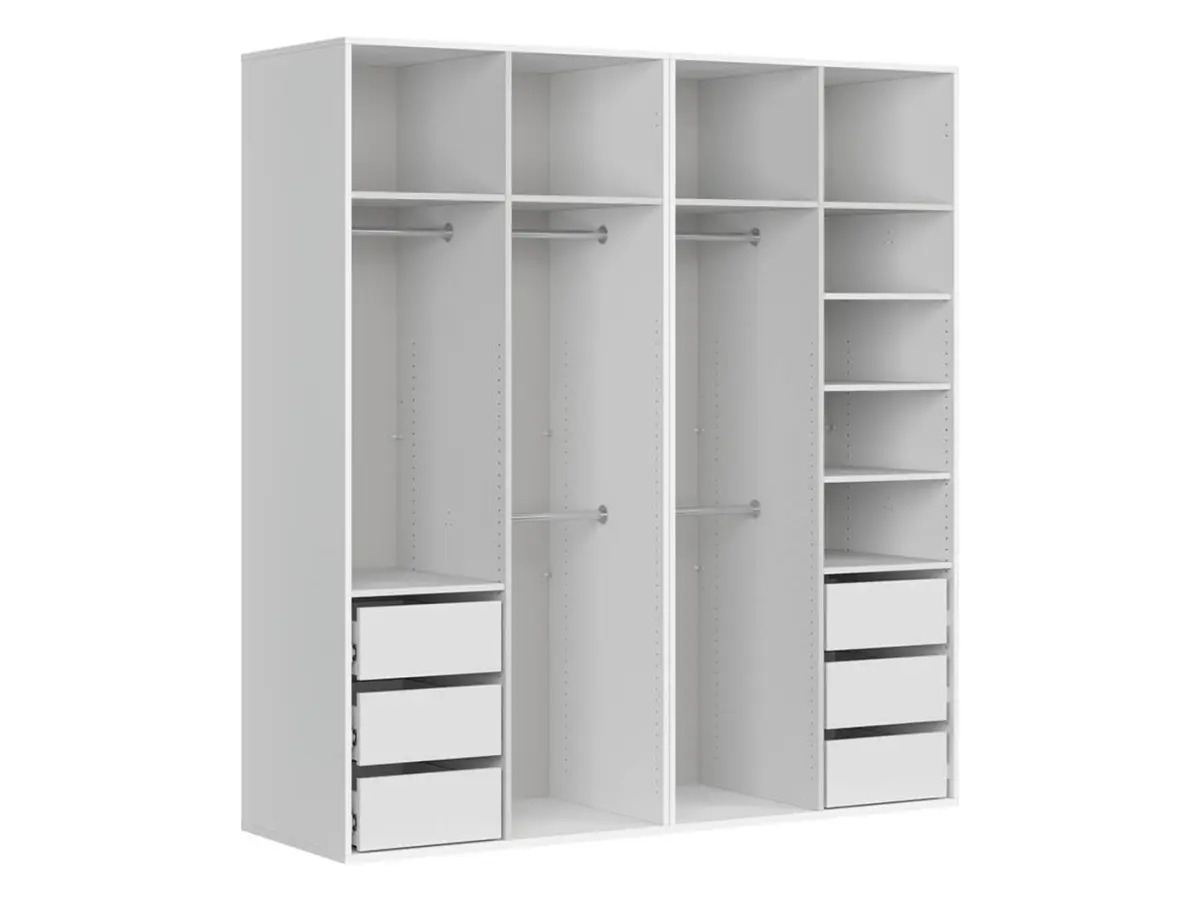 Armario modular Flex 200 cm con puertas y espejo blanco brillo
