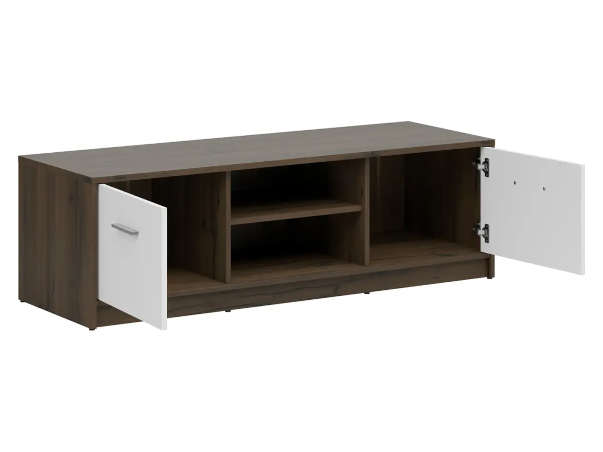 Mueble RTV Nepo Plus 138 cm con 2 puertas y estante roble noble/blanco