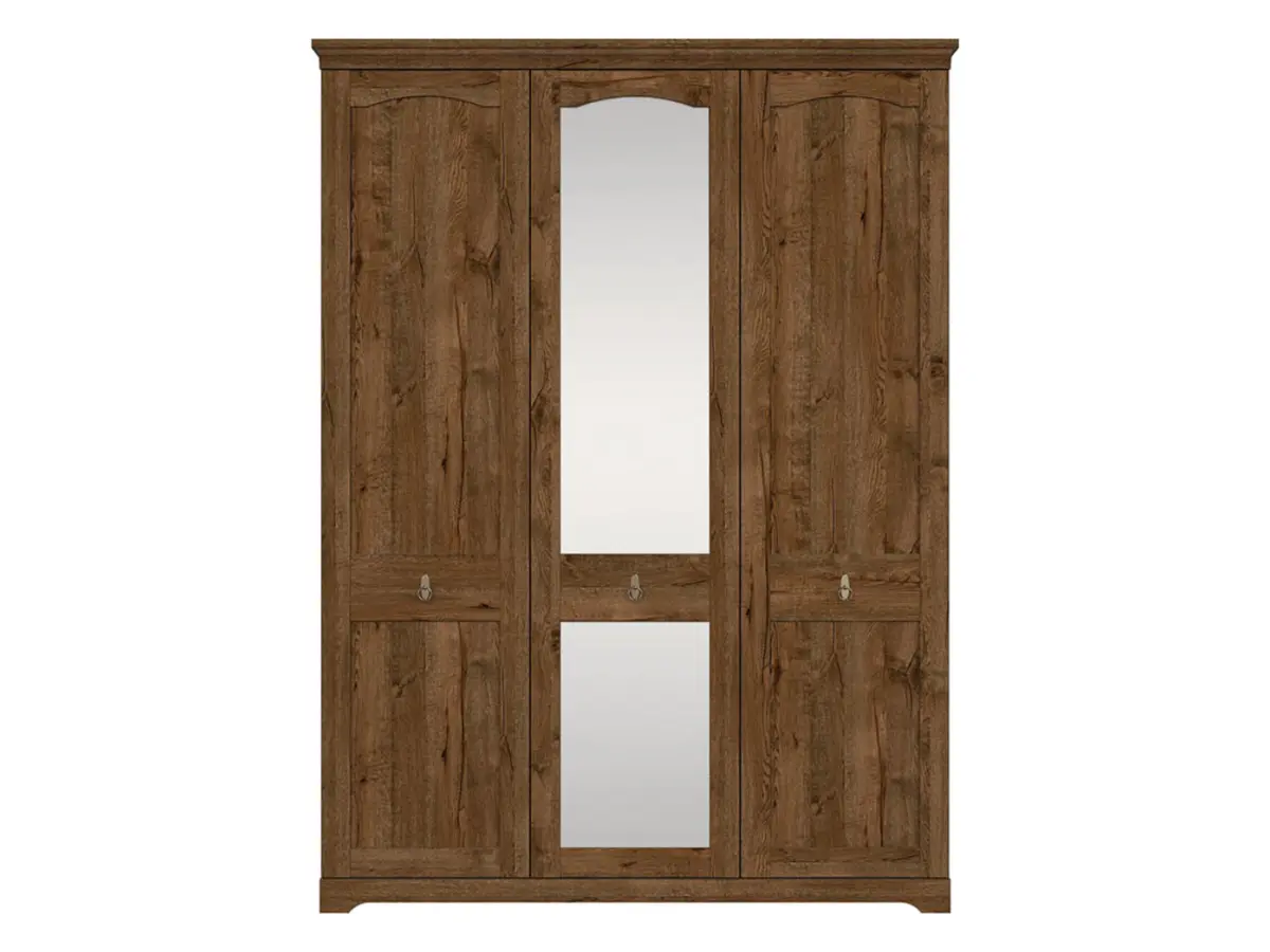 Armario de tres puertas Patras 153 cm con espejo roble april