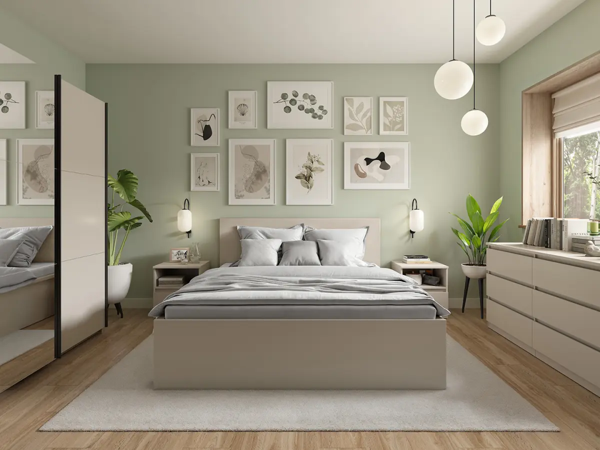 Cama Tetrix 120x200 con somier y contenedor cachemir