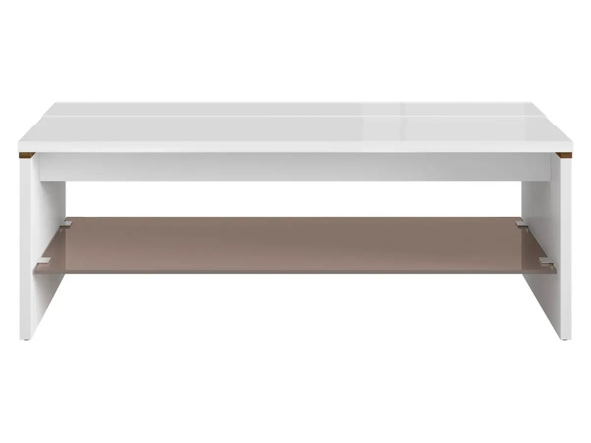 Mesa de centro Azteca Trio 110x65 con estante de vidrio roble canterbury/blanco