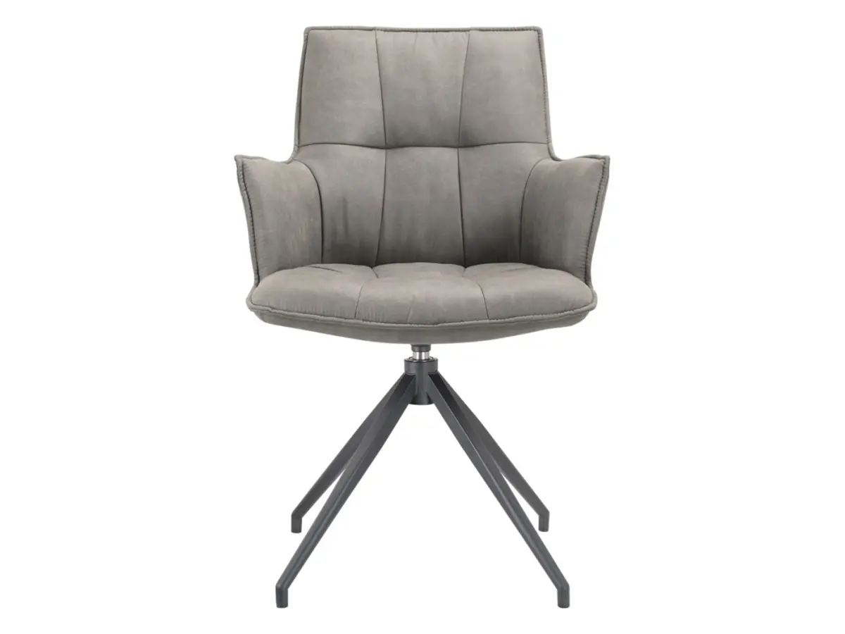 Silla tapizada Osaka giratoria ecopiel gris