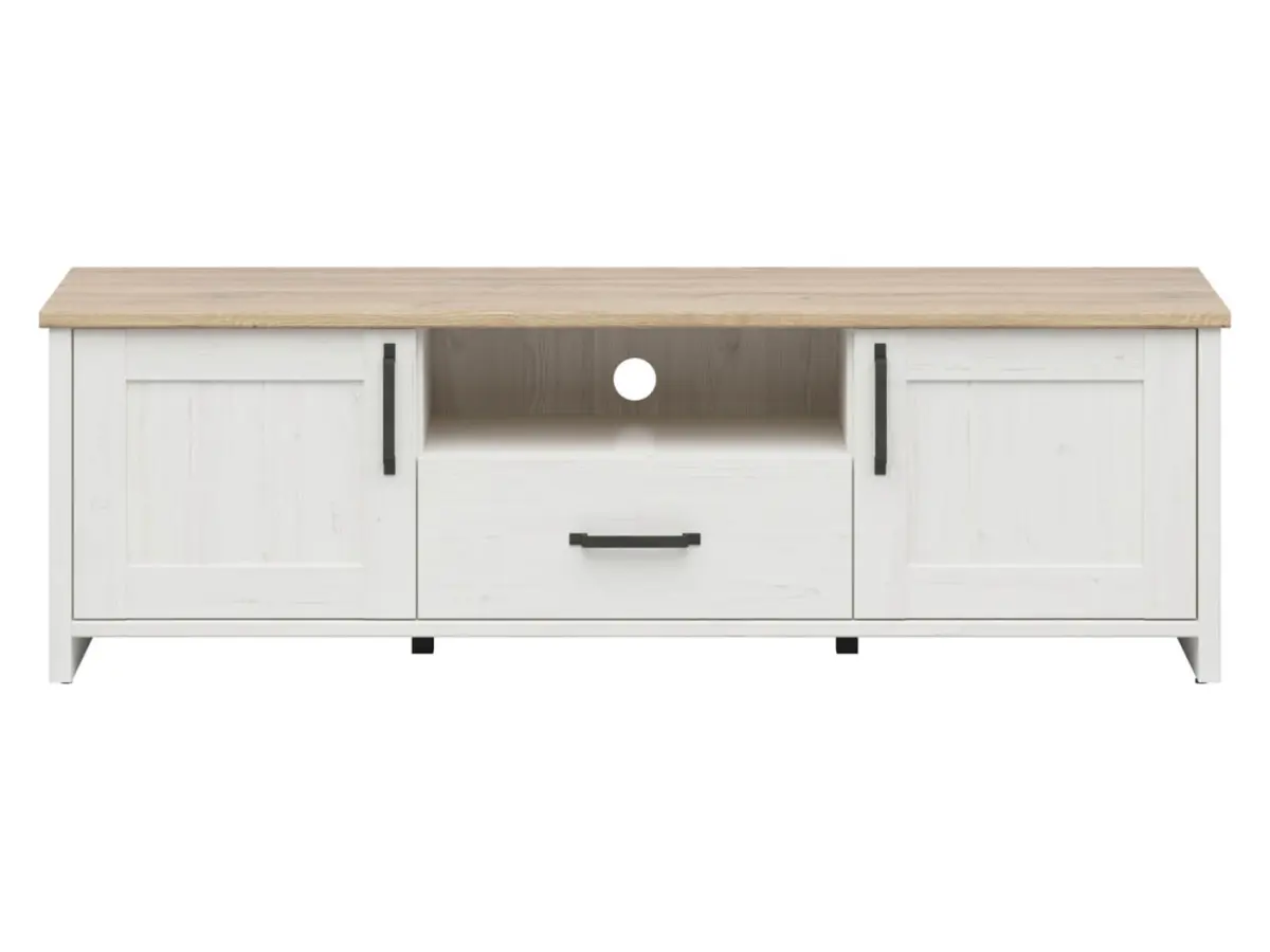 Тумба RTV Loksa 160 см с 2 дверцами и ящиком сосна андерсен белая