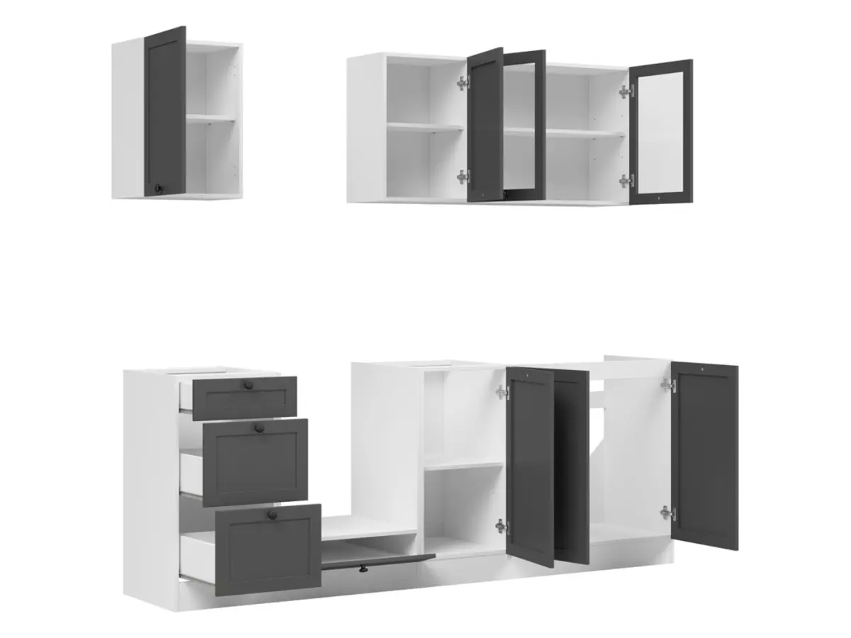 Conjunto de cocina Junona Line 220 cm grafito