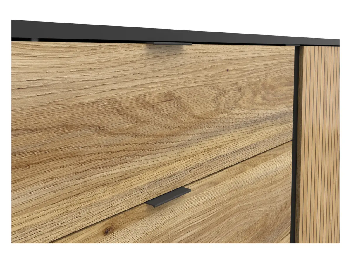 Комод Luen 143 см с дверцами и 3 ящиками дуб тегола/дуб маувелла