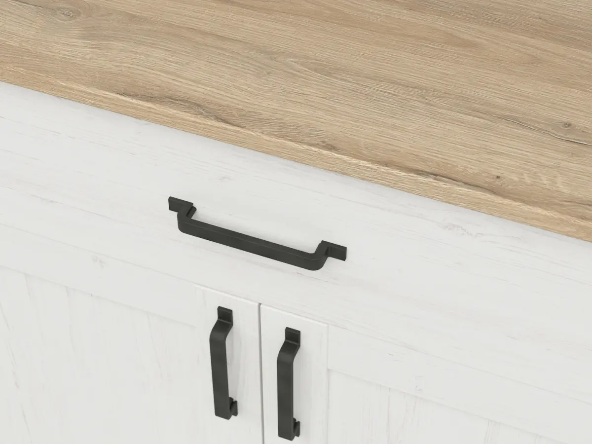 Cómoda Loksa 102 cm con 2 puertas y un cajón pino andersen blanco/roble grandson