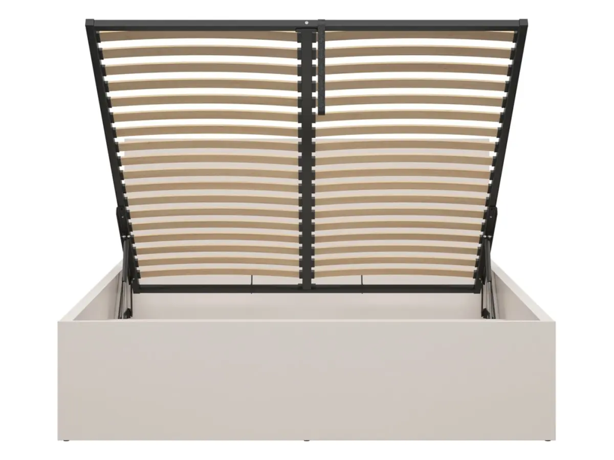 Tetrix bed 160x200 with slatted base and storage cashmere
