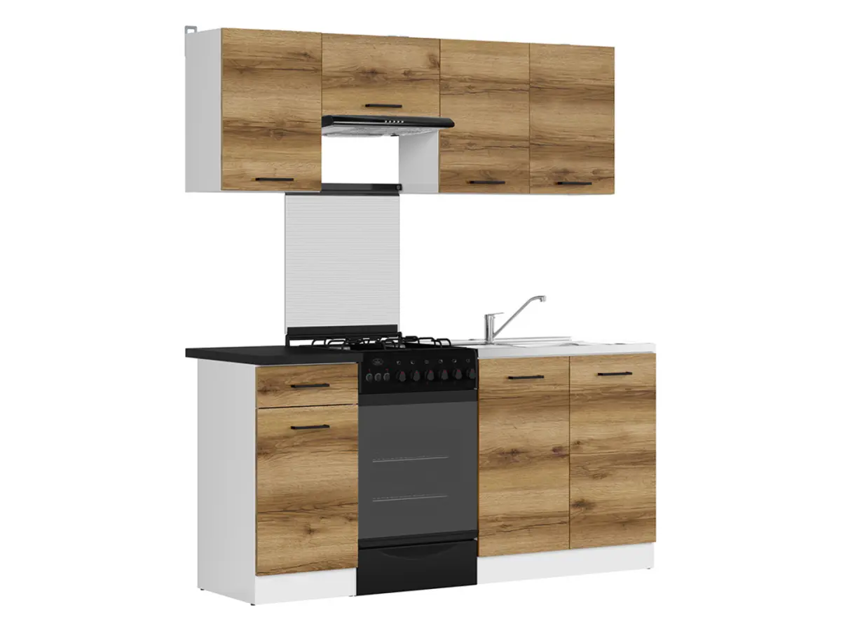 Conjunto de cocina Junona Line 170 cm roble delano claro con encimera