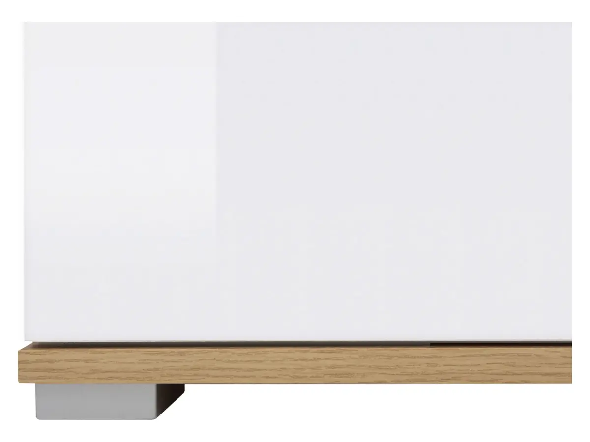 Armario Zele 104 cm de cuatro puertas roble wotan/blanco brillo