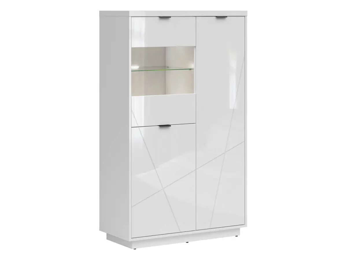 Vitrina Forn 94 cm con 3 puertas blanco brillo