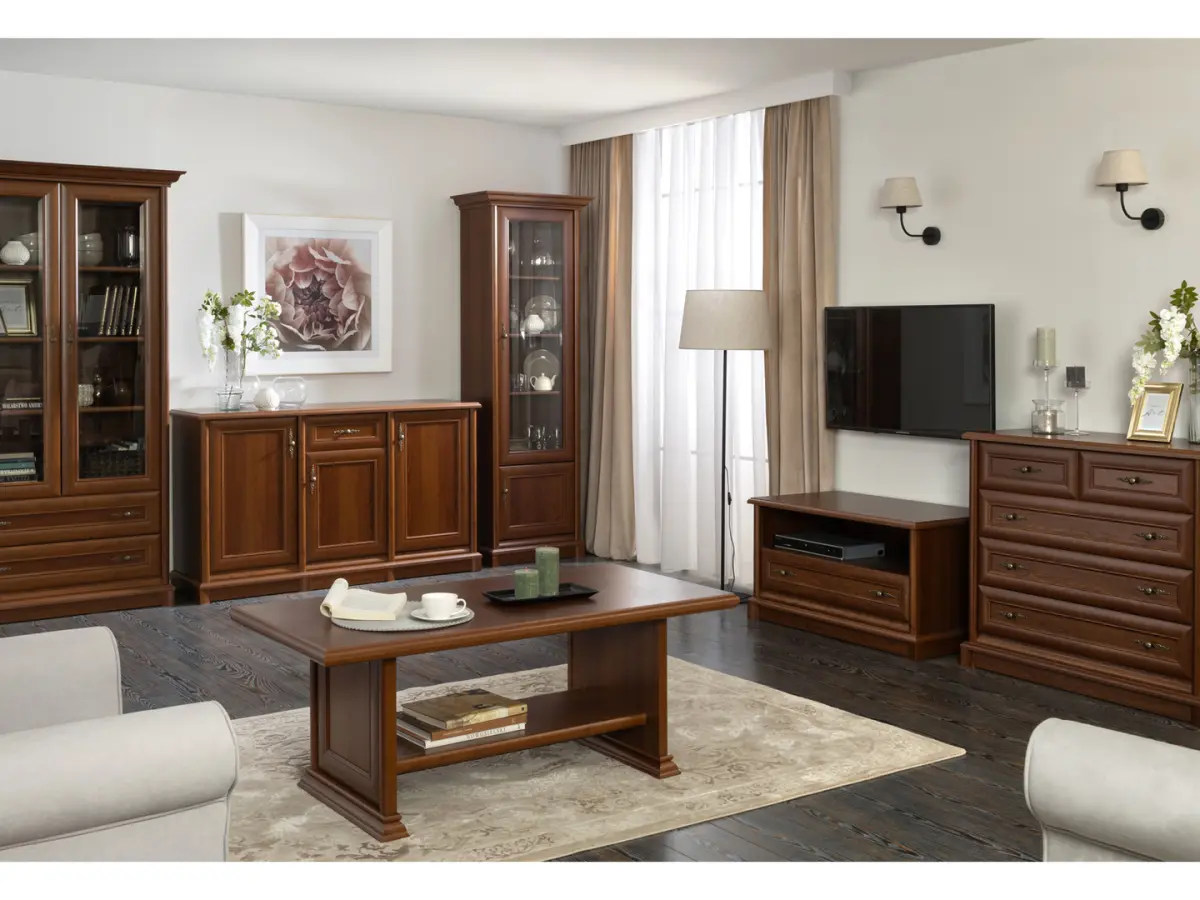 Cómoda Kent 154 cm con 3 puertas y un cajón castaño