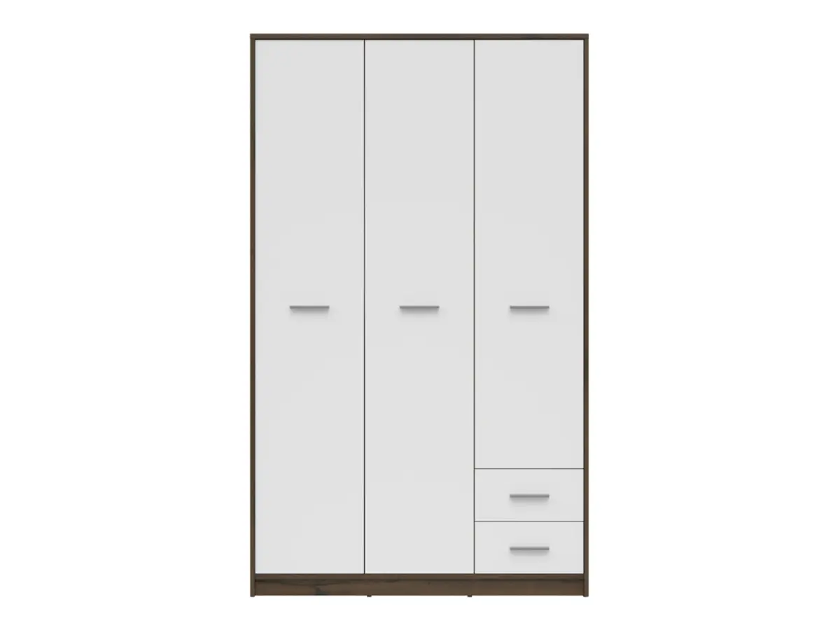 Armario de tres puertas Nepo Plus 118 cm con cajones roble noble/blanco