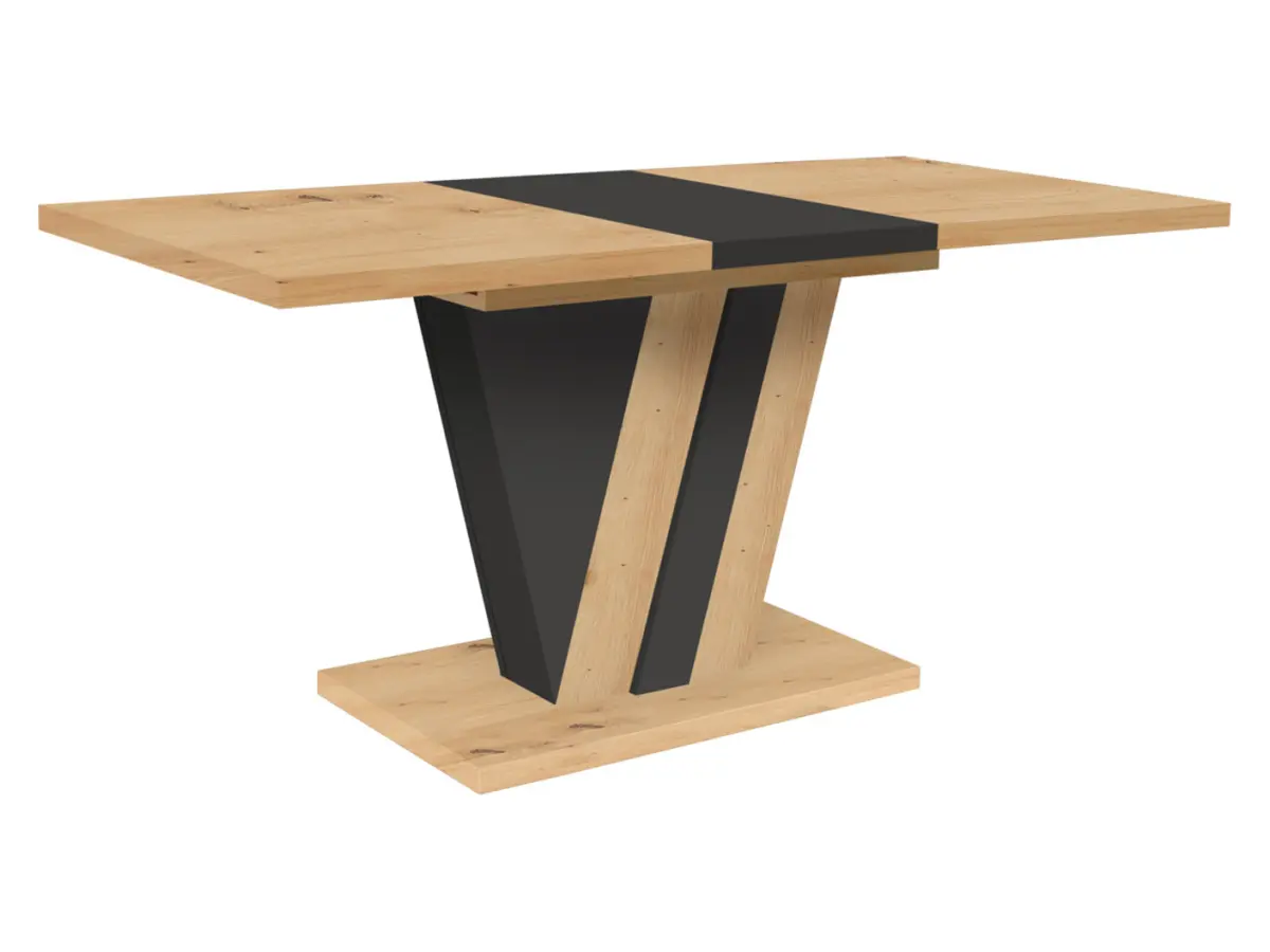 Mesa extensible Zatar 125/170x75 roble artisan/negro