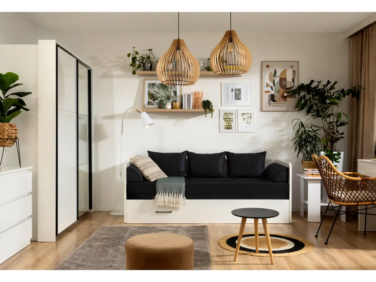 Armario de puertas correderas Tetrix 183 cm blanco brillo