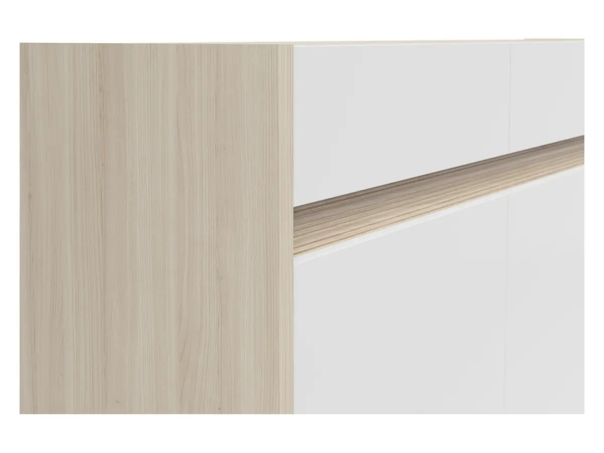 Cómoda Kim con 3 puertas y 3 cajones roble riva claro/blanco