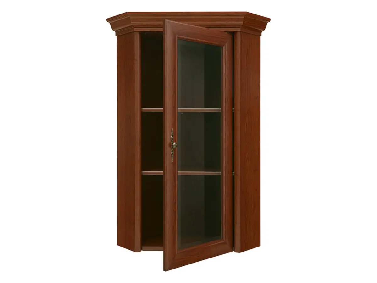 Vitrina de esquina Kent 60 cm con puertas castaño