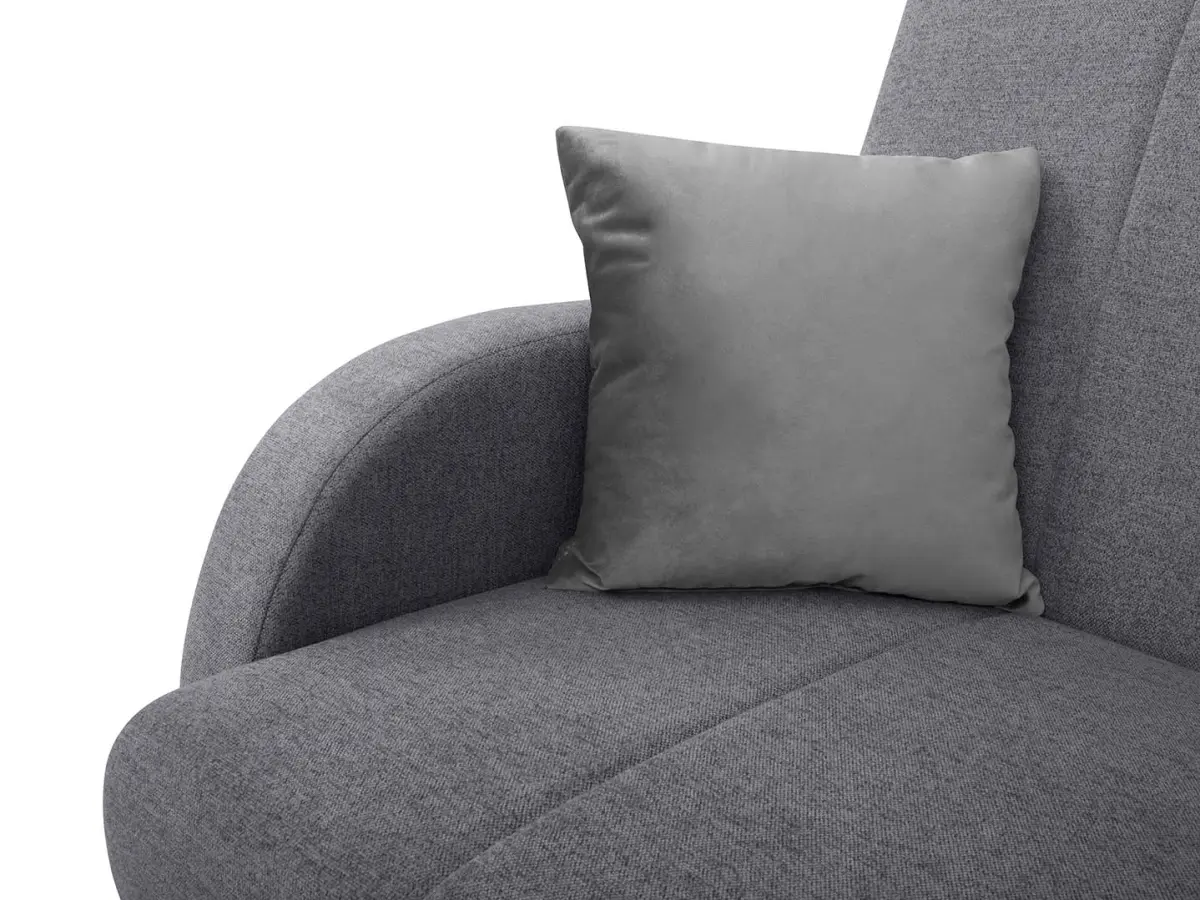 Sofá de dos plazas con función de cama y arcón POLI gris