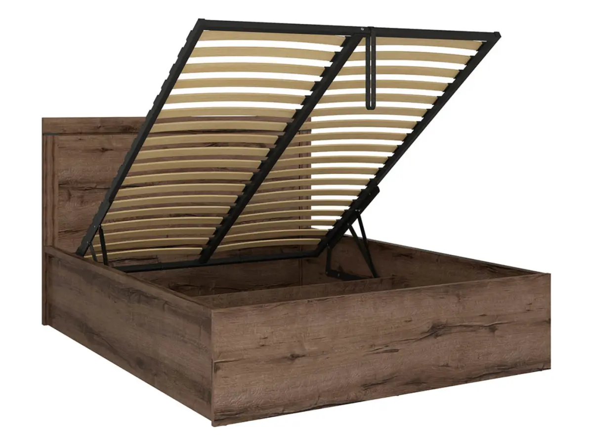 Cama Balin 140x200 con somier y arcón roble monastery