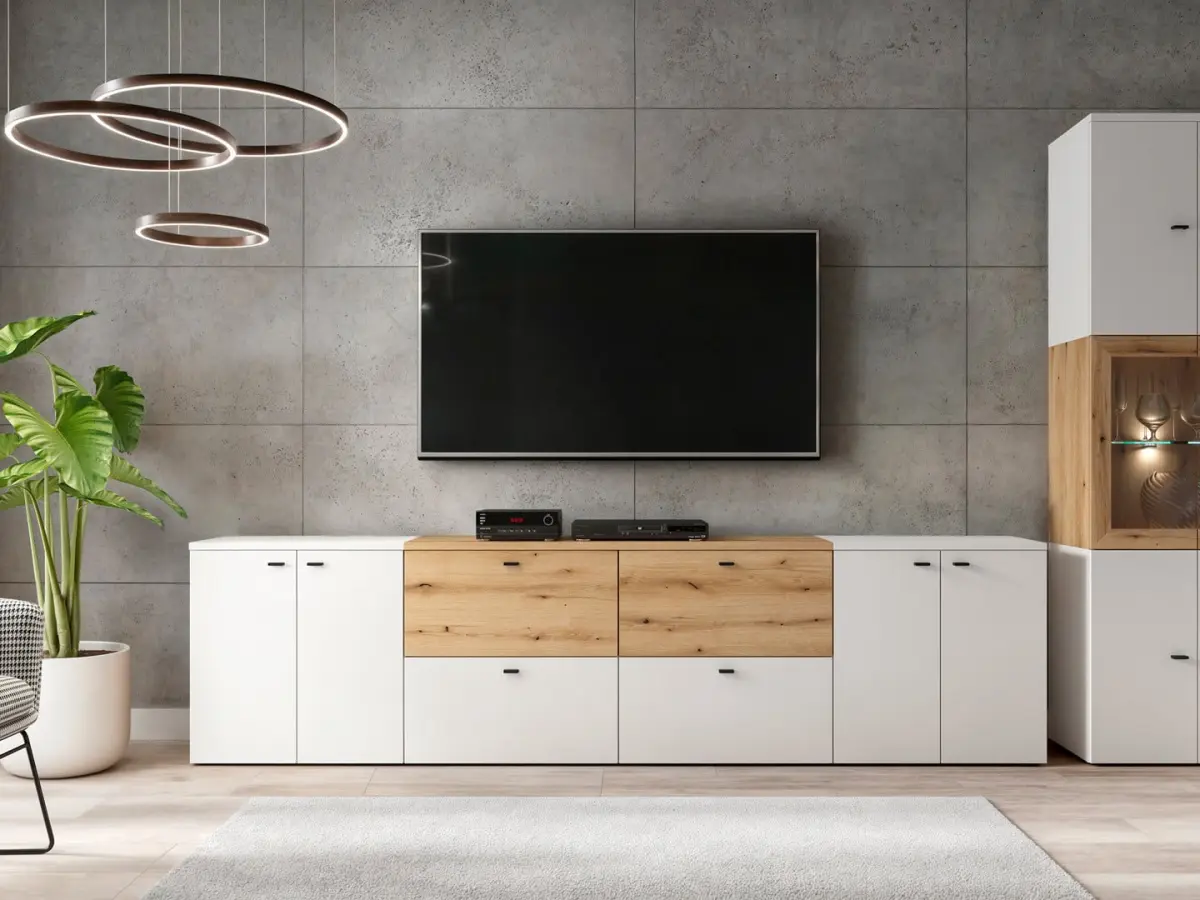 Vitrina System 64 con 2 puertas roble coast evoke