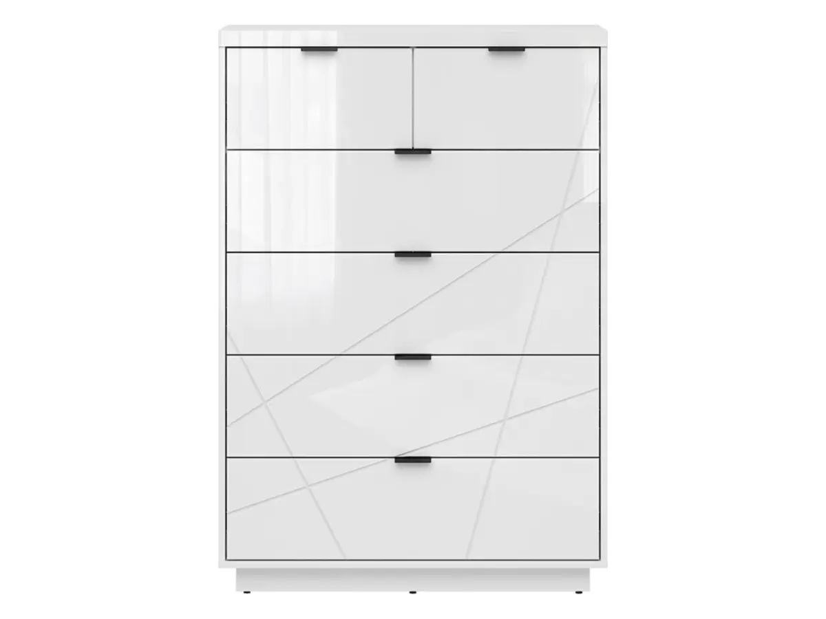 Cómoda Forn 90 cm con 6 cajones blanco brillo