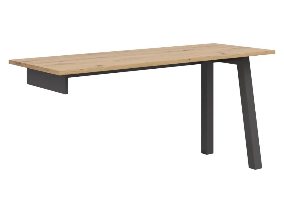 Biurko z komodą Homeland 156x150 cm dąb artisan/biały/grafit