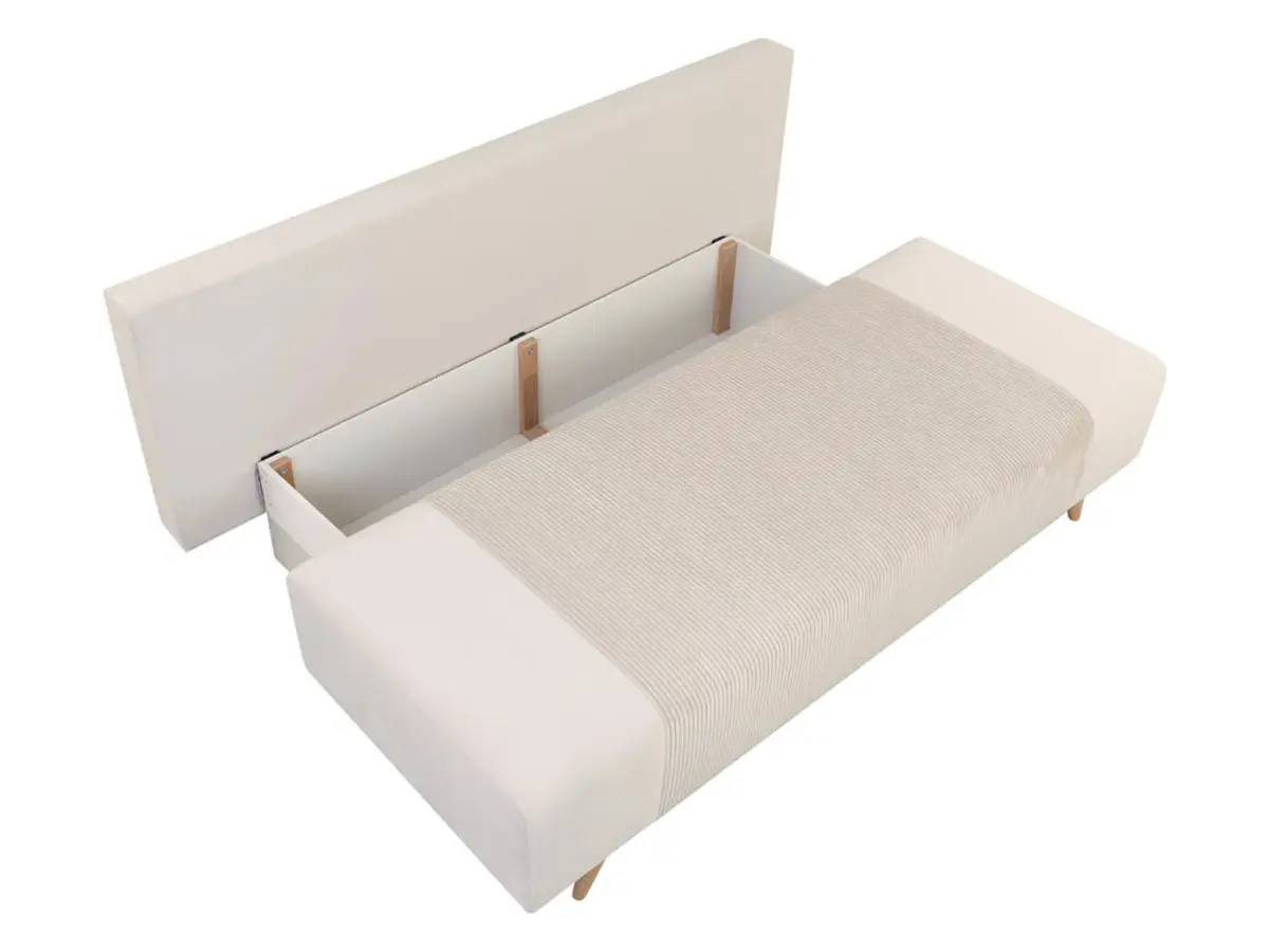 Sofá de tres plazas Leon cama con arcón beige