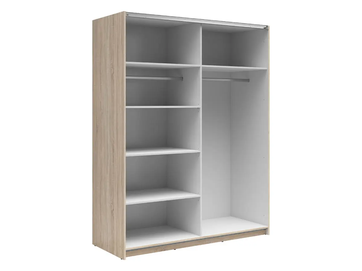 Armario de puertas correderas Tetrix 153 cm con espejo roble sonoma