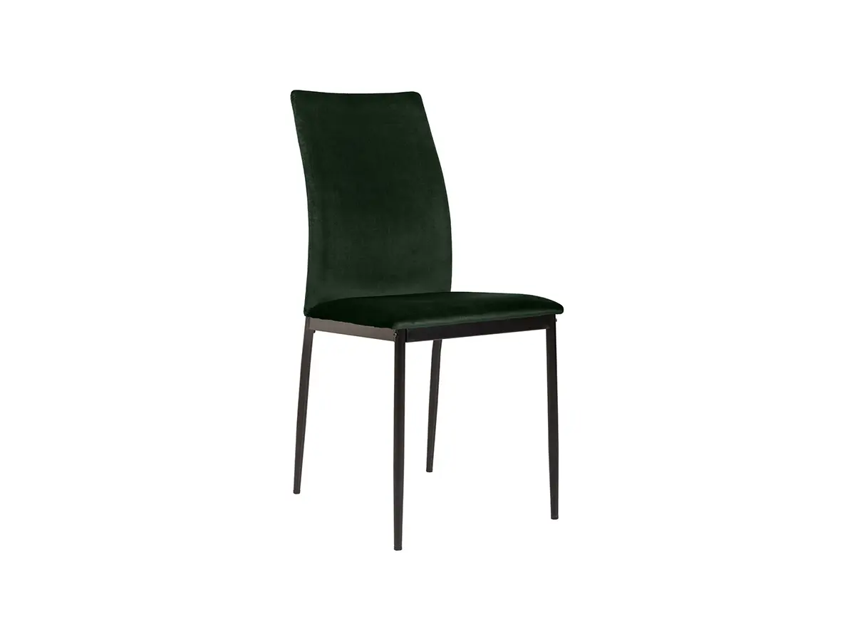 Silla tapizada Weyer de terciopelo verde oscuro