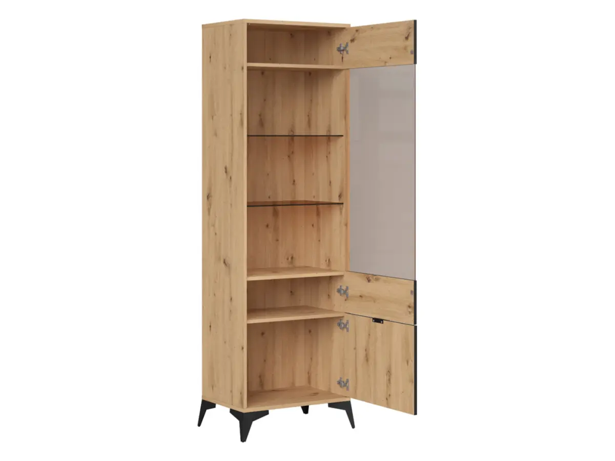 Vitrina alta Lamea 60 cm con puertas roble artisan