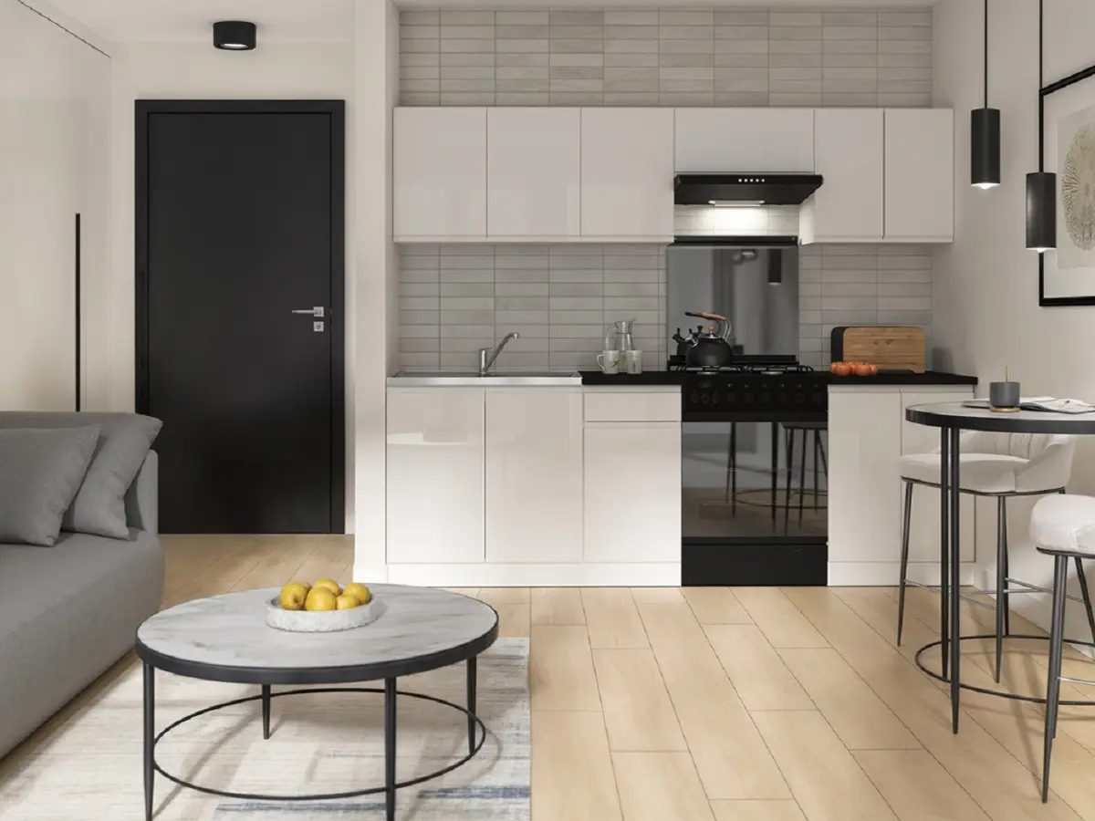 Кухонный гарнитур Junona Line 240 см белый глянец без столешницы