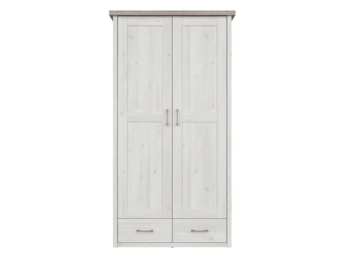 Armario de dos puertas Luca Baby con cajones alerce sibiu claro