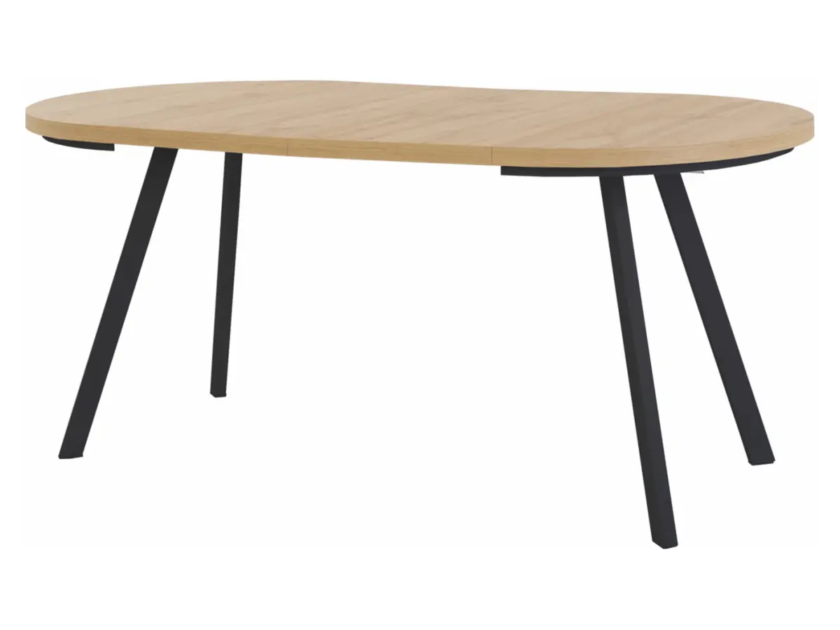 Стол раскладной Pares дуб артизан/черный 90-180x90