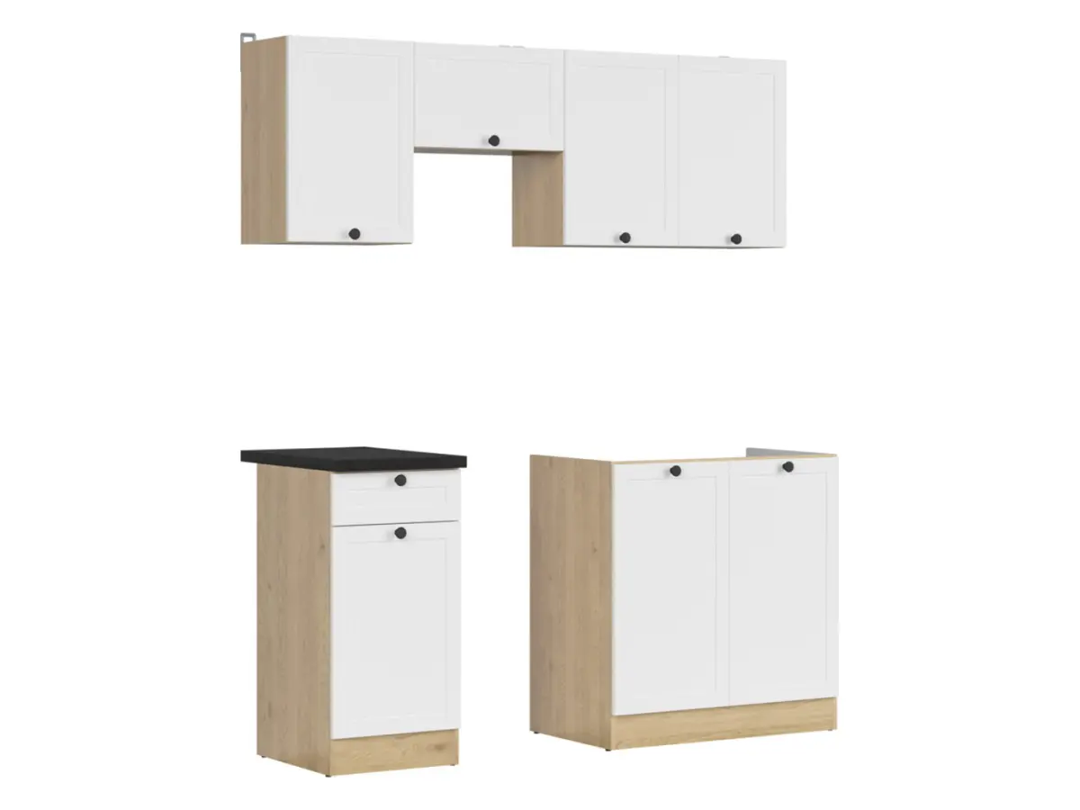 Conjunto de cocina Junona Line 170 cm blanco con encimera