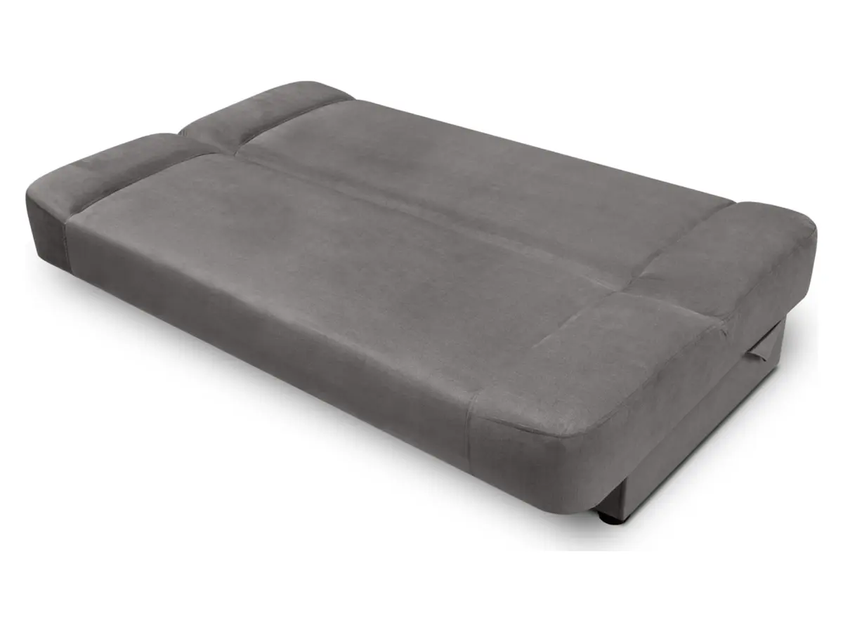Sofá cama de tres plazas Lami plegable con arcón gris
