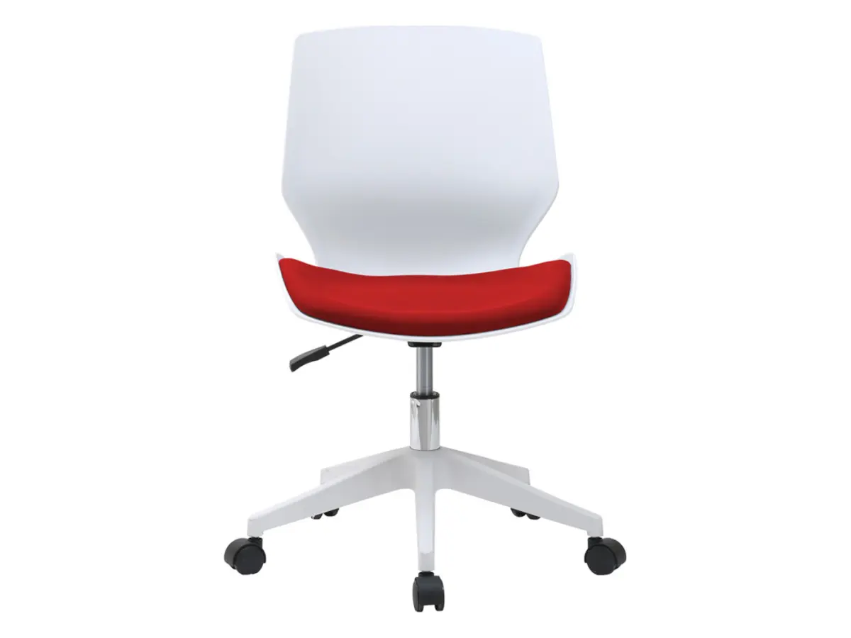 Silla giratoria Kili blanco - rojo