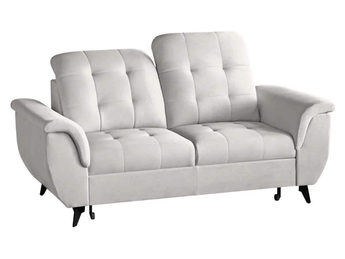 Two-seater sofa Doria with storage velvet cream