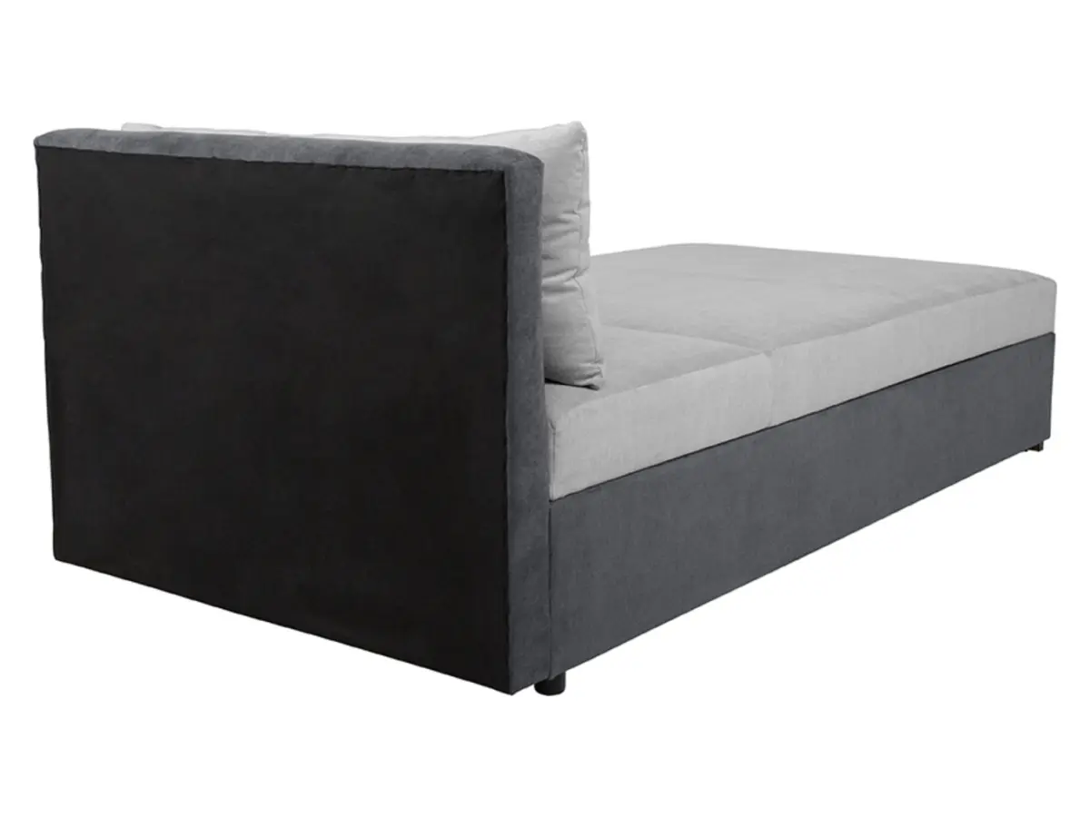 Sofá cama Rico con contenedor y respaldo ajustable gris