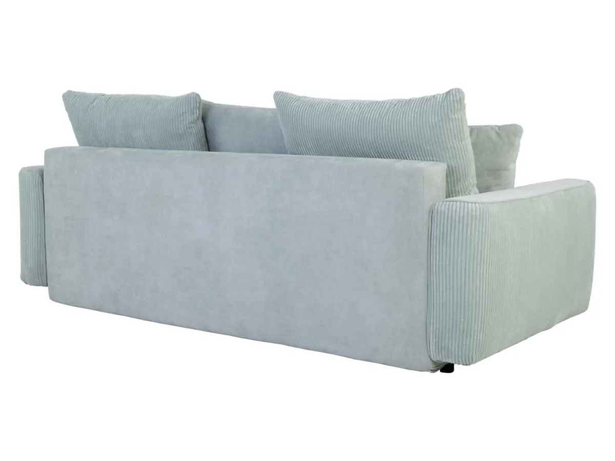 Sofá de tres plazas Larisa 2 convertible con arcón de chenilla menta
