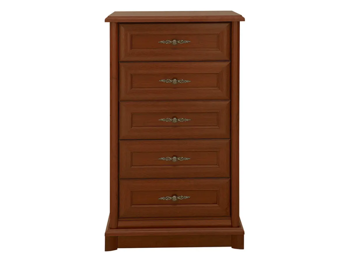 Cómoda Kent 62 cm con 5 cajones castaño