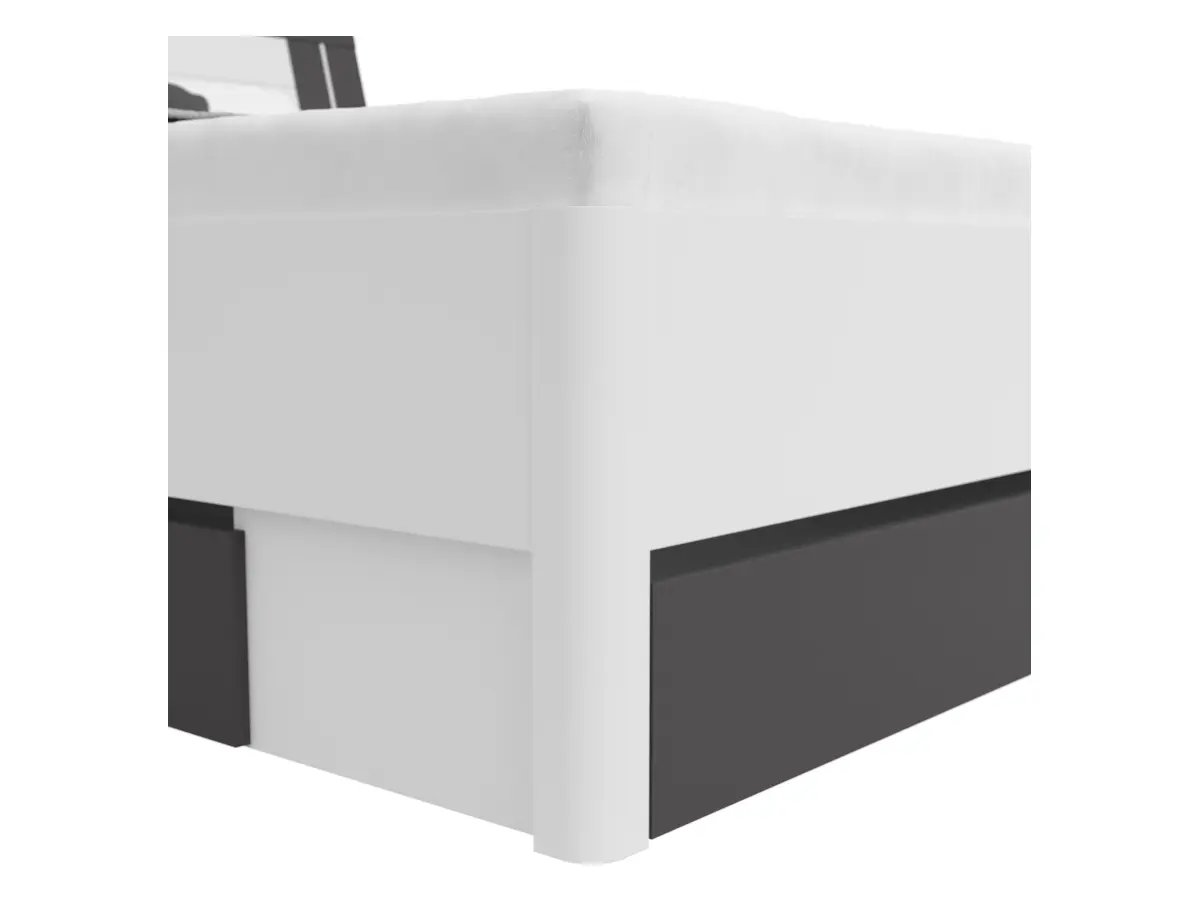 Ліжко Saturn 180x200 з 3 шухлядами білий/графіт
